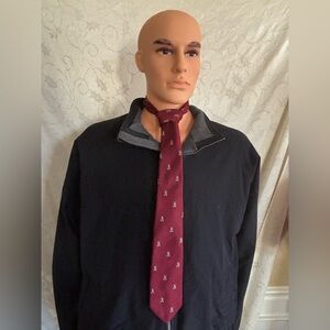 Schreter Red Tie With Brown Teddy Bears (Good Condition)